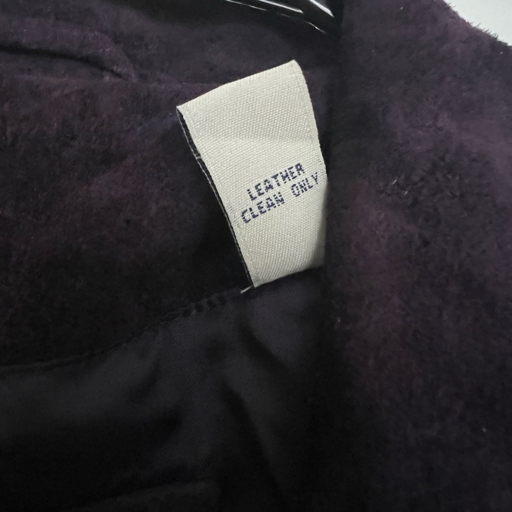 A Lord & Taylor Leather Suede Jacket. Purple, size medium. - Picture 4 of 4